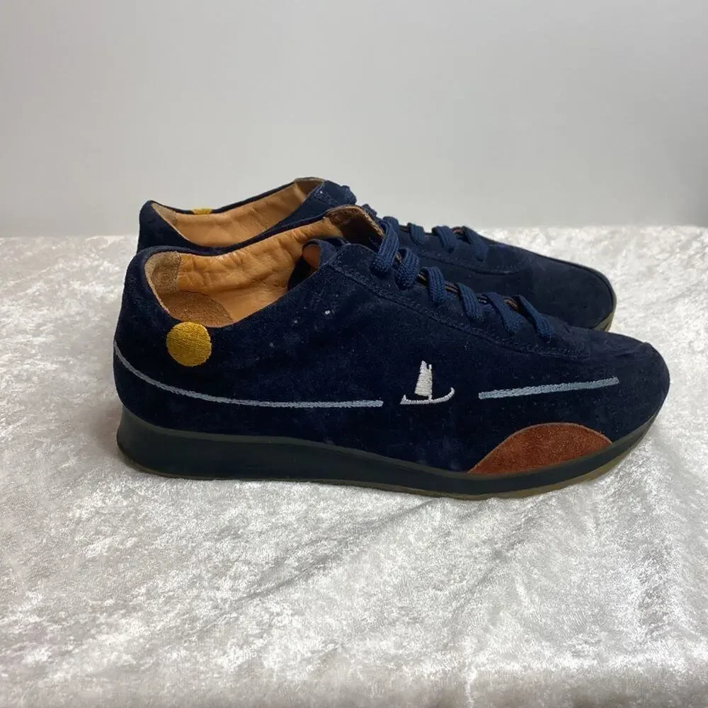 Murtosa Suede Leather Lace up Sneakers Shoe Navy Size 39